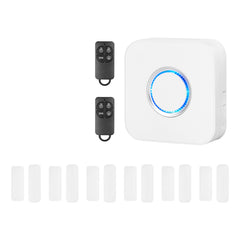 Door Chime, DC 12V, Wireless Door Open Contact Sensor Alarm Chime with 656 ft Range, for Business, Store, Home, Office (1 Receiver & 6 sensors(APP))
