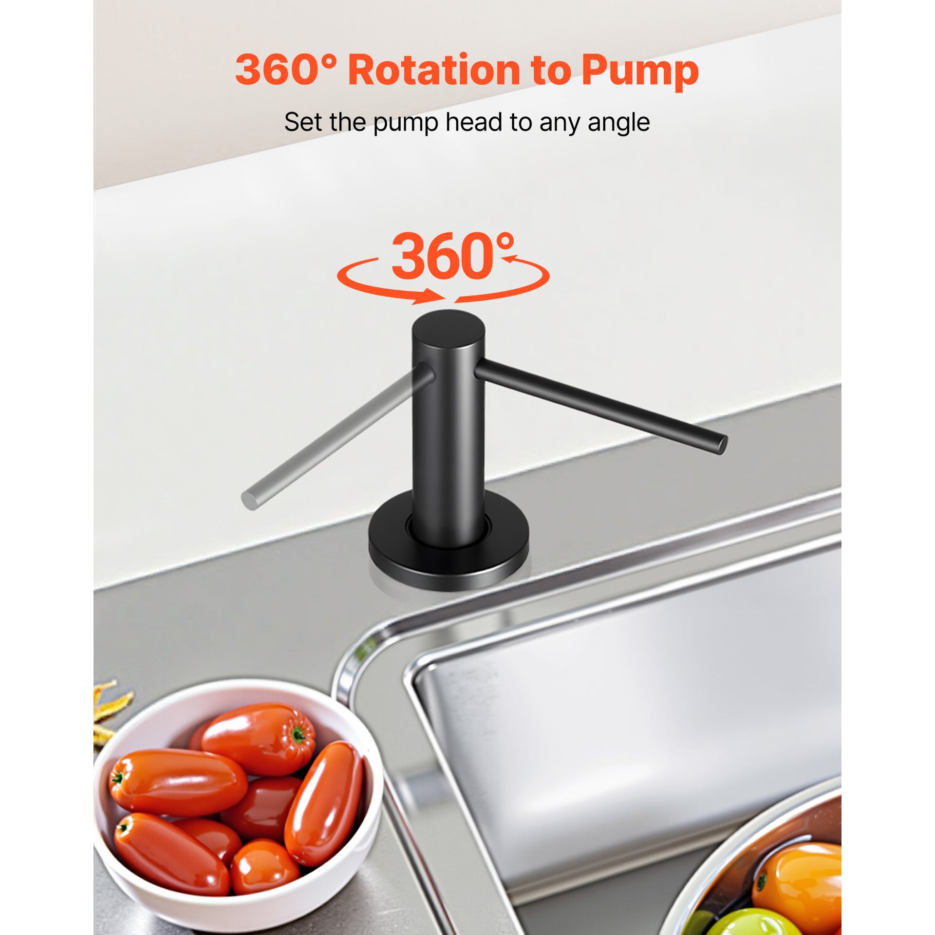 Built in Soap Dispenser for Kitchen Sink Stainless Steel with 17oz Bottle