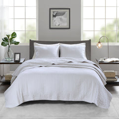 3 Piece Quilt Set White King/Cal King