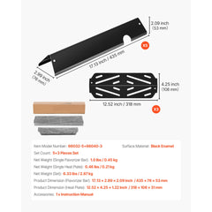 17 in Flavorizer Bars Steel Grill Replacement for Weber Genesis II 300 Series
