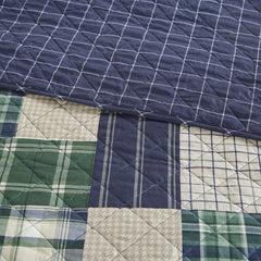 3 Piece Reversible Printed Quilt Set Green / Navy King/Cal King