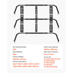 Overland Truck Bed Rack 900 lbs Static Capacity Fit Tacoma/Gladiator JT