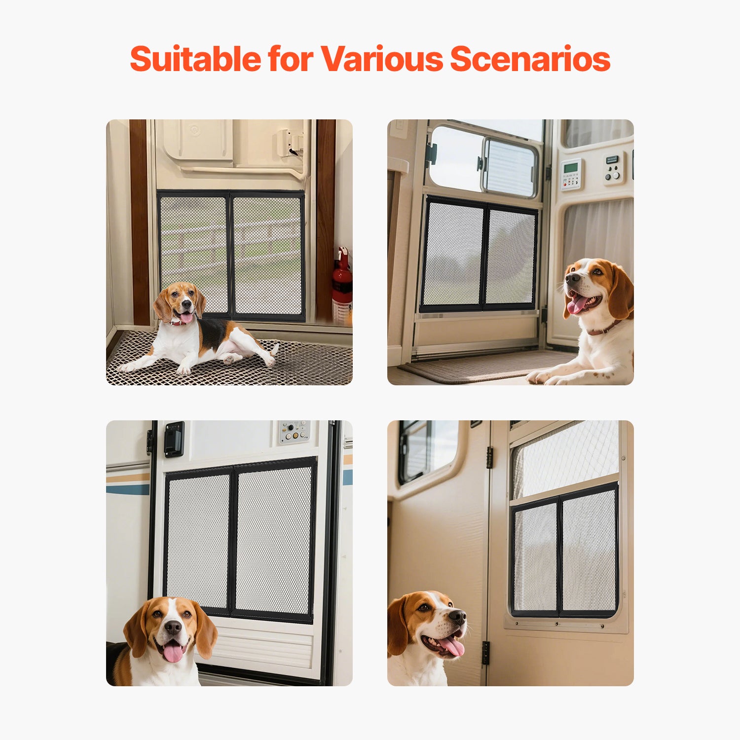 RV Screen Door Protector 22.5 x 20 inch Door Grille Easy to Install Disassemble