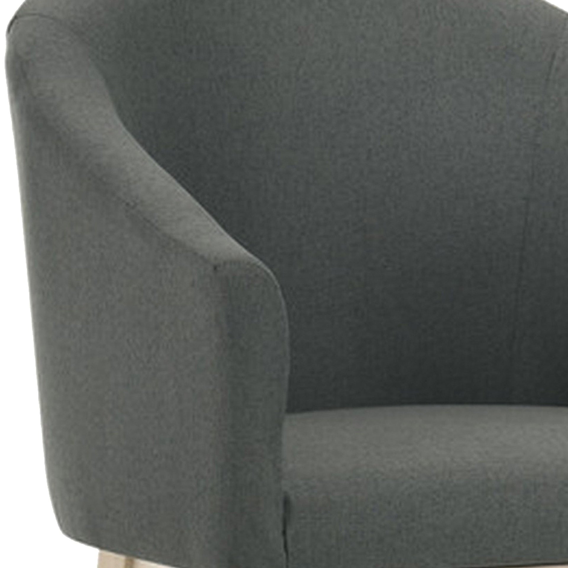 23 Inch Set of 2 Wood Accent Chairs, Padded Curved Back and Seats, Gray