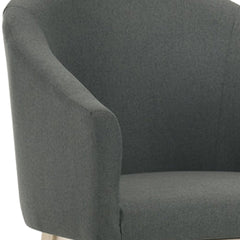 23 Inch Set of 2 Wood Accent Chairs, Padded Curved Back and Seats, Gray