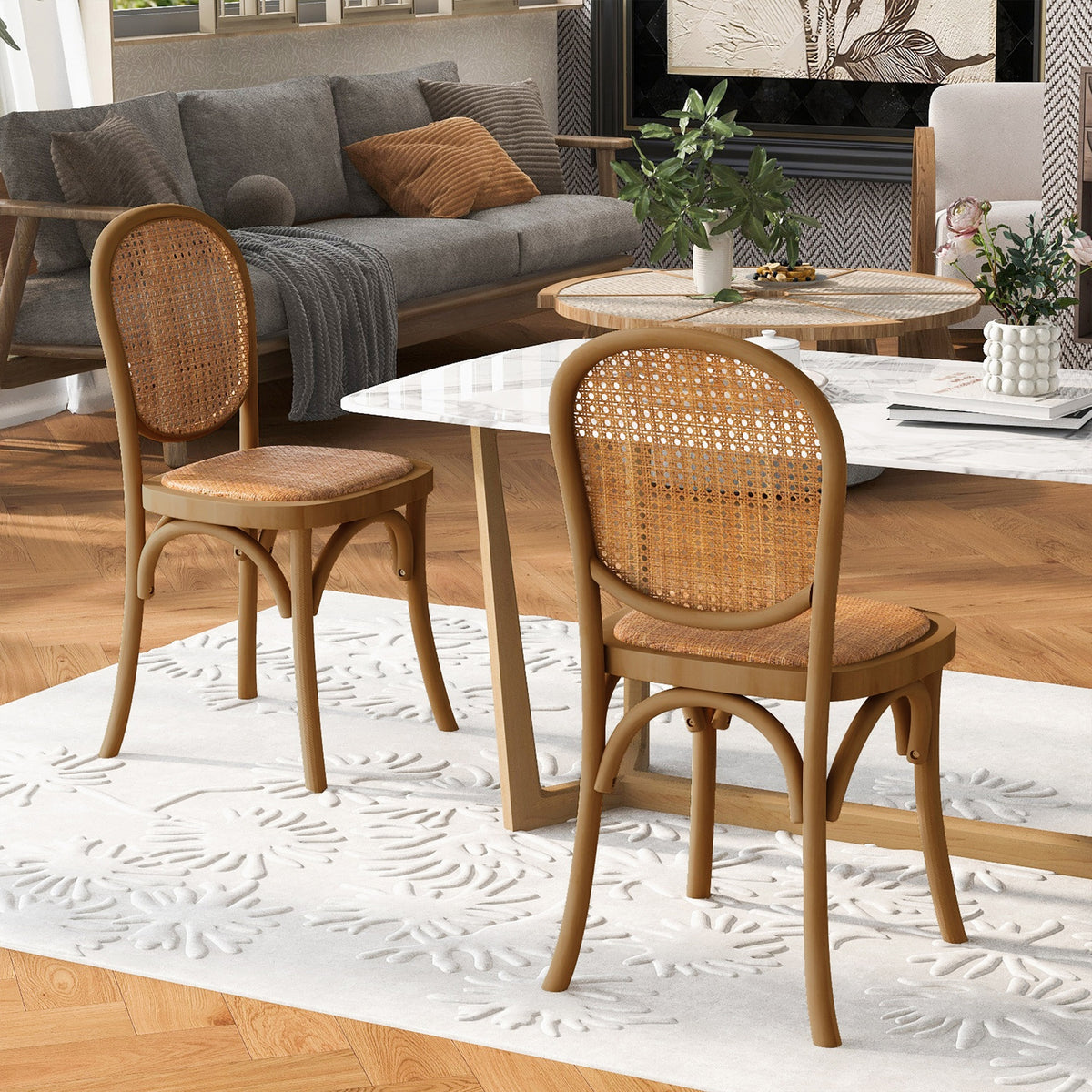 DINING CHAIRS Light Brown( SET OF 2 )