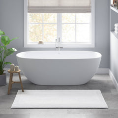 1 PCS 24x44" 100% Cotton Tufted 3000 GSM Reversible Bath Rug White