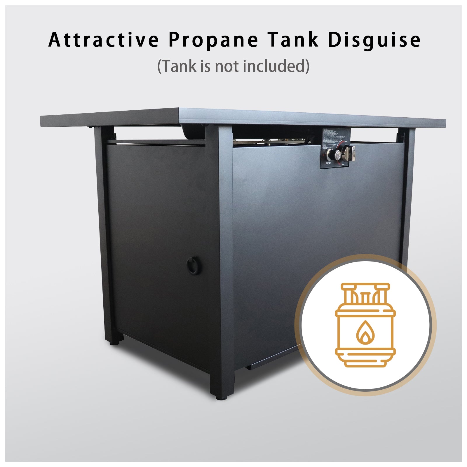 25" H x 42" W Steel Outdoor Fire Pit Table with Lid