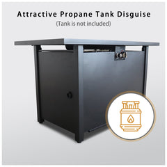 25" H x 42" W Steel Outdoor Fire Pit Table with Lid