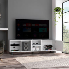 Native TV Stand for TV麓s up 70 inch, Four Open Shelves, Five Legs