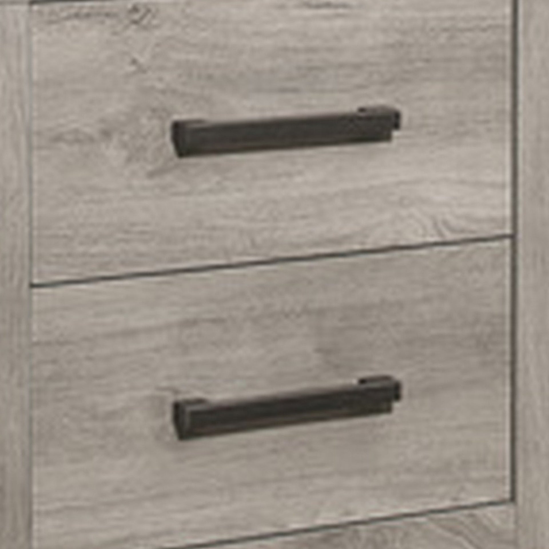 Deena 25 Inch Classic 2 Drawer Nightstand, Metal Handles, Wood Grain Gray
