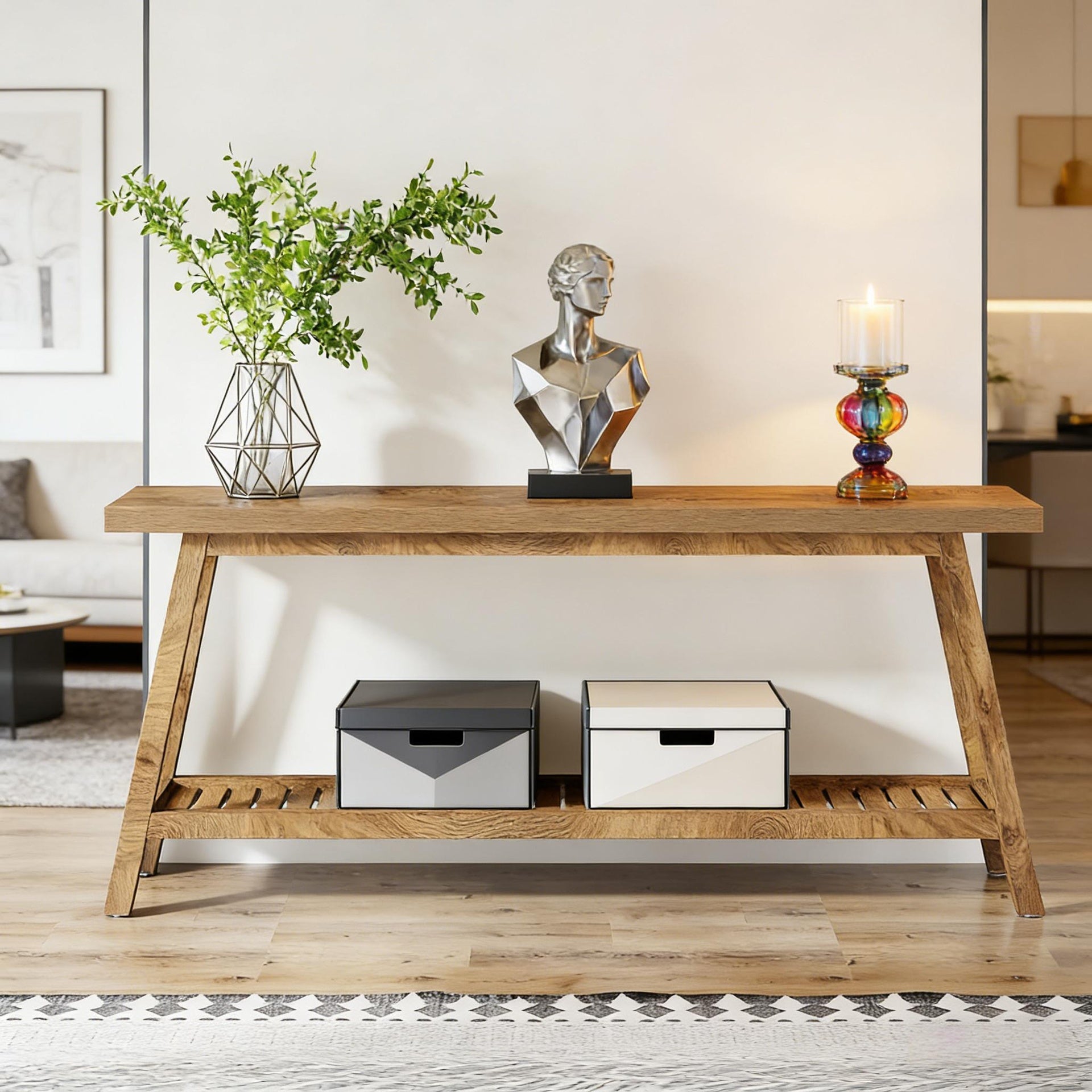 2-Tier Entryway Table,Sofa Table,Space-Saving Console Table