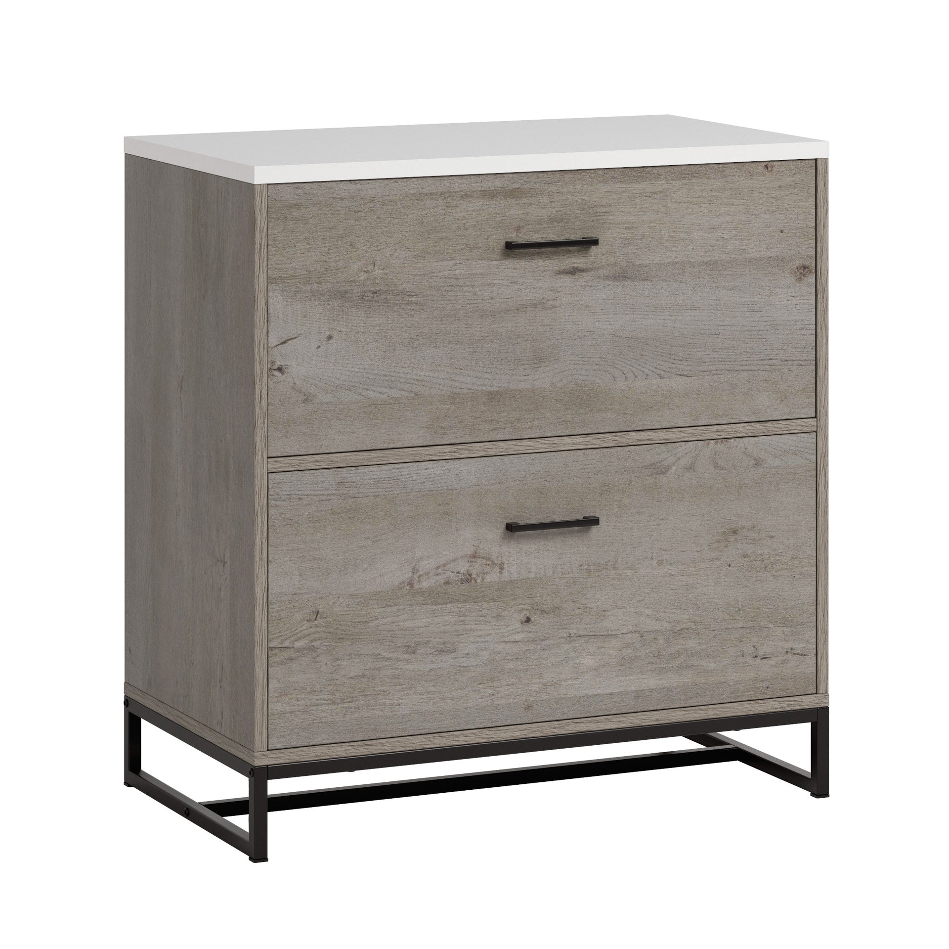 Lateral File with Full-Extension Slides, Brown finish