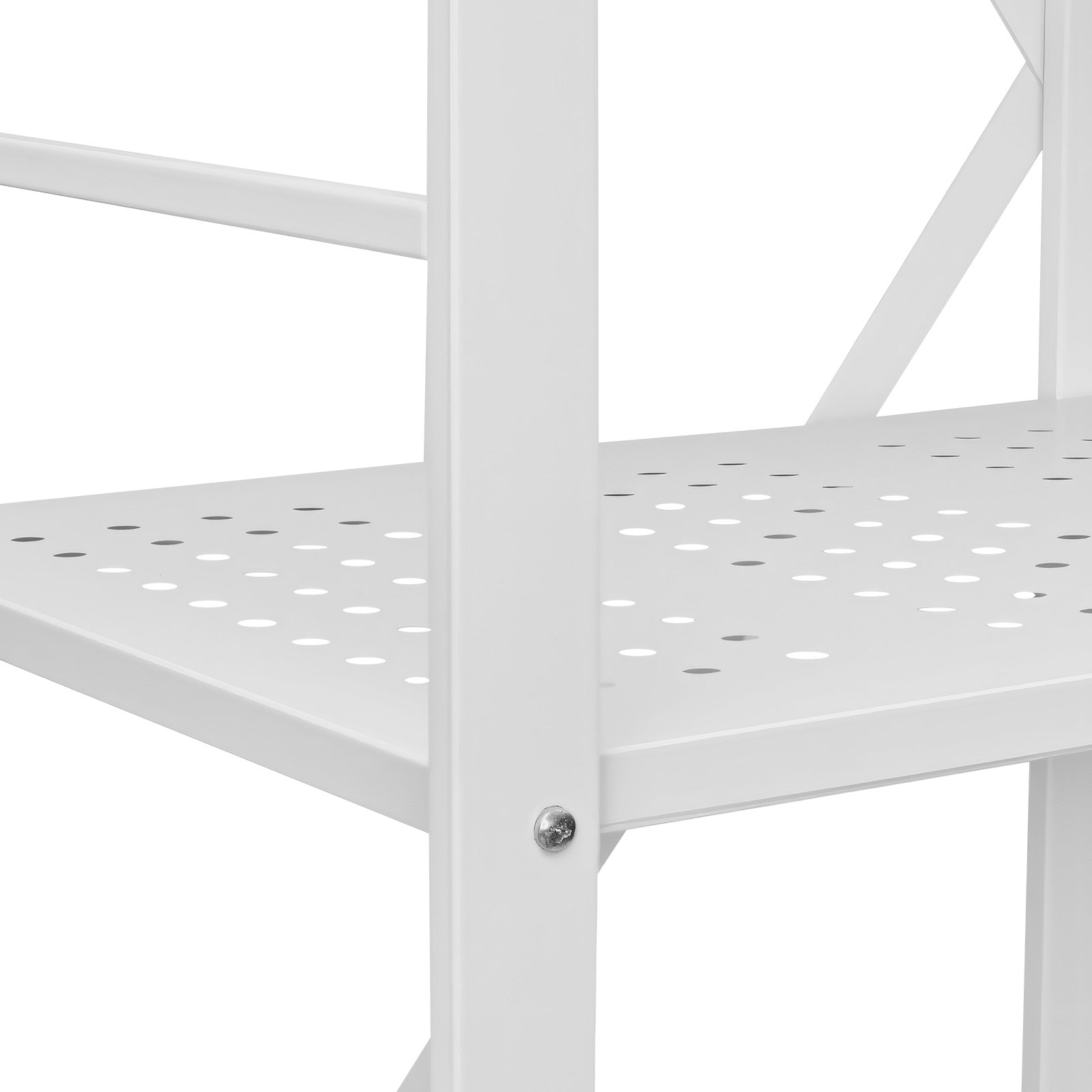 Folding Storage Shelf with Wheels 5-Tier No Assembly Organizer Shelf White