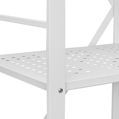 Folding Storage Shelf with Wheels 5-Tier No Assembly Organizer Shelf White
