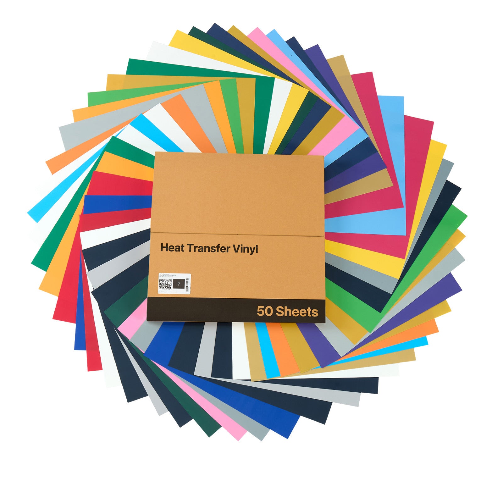 Heat Transfer Vinyl HTV Iron on Vinyl Bundle 50 Pack 12 x 12 in Multicolor