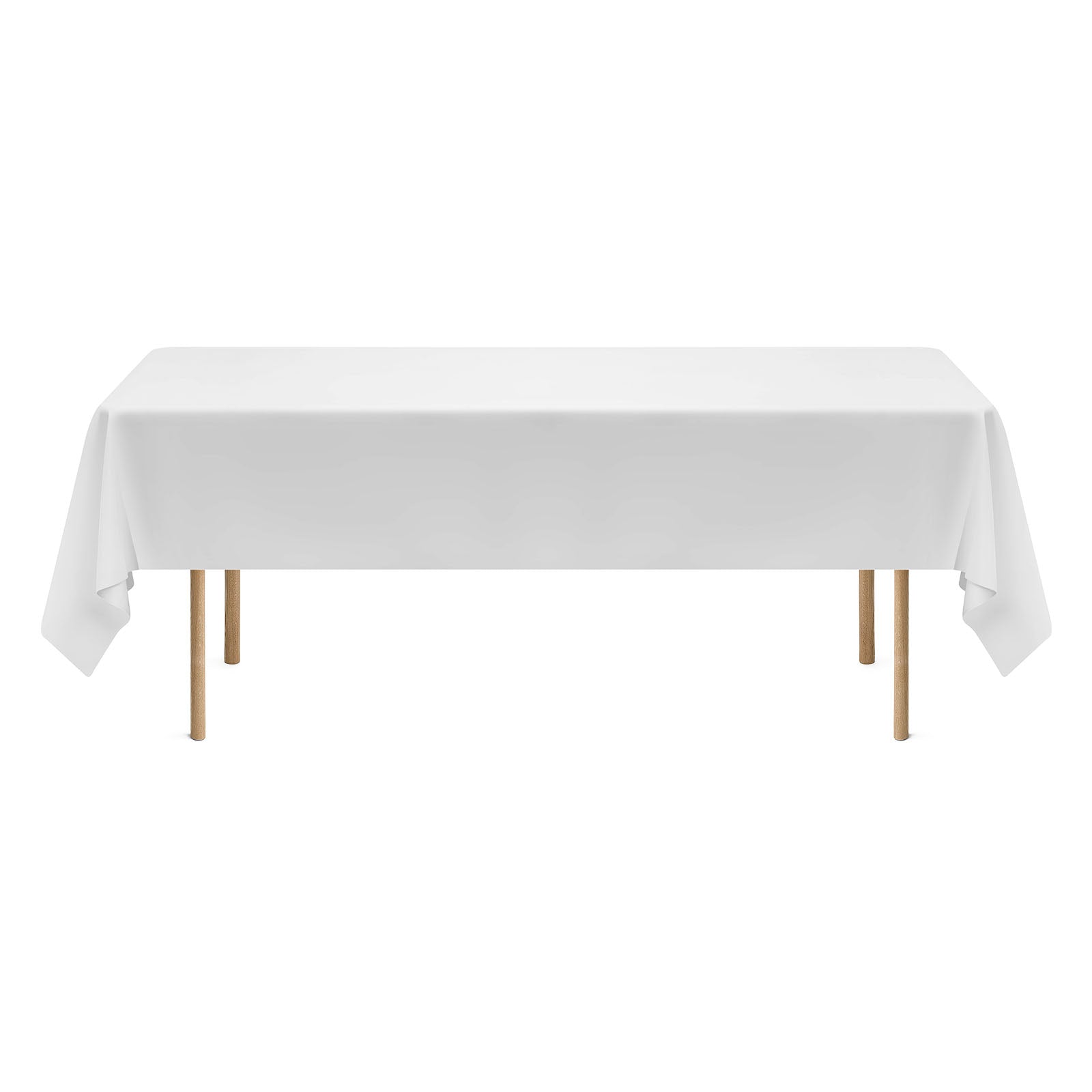 White Tablecloths for Rectangle Tables, 6 Pack, 60 x 102 Inches, Reusable and Machine Washable Table Clothes, Wrinkle-Resistant Polyester Fabric Table Covers for Wedding, Party, Banquet