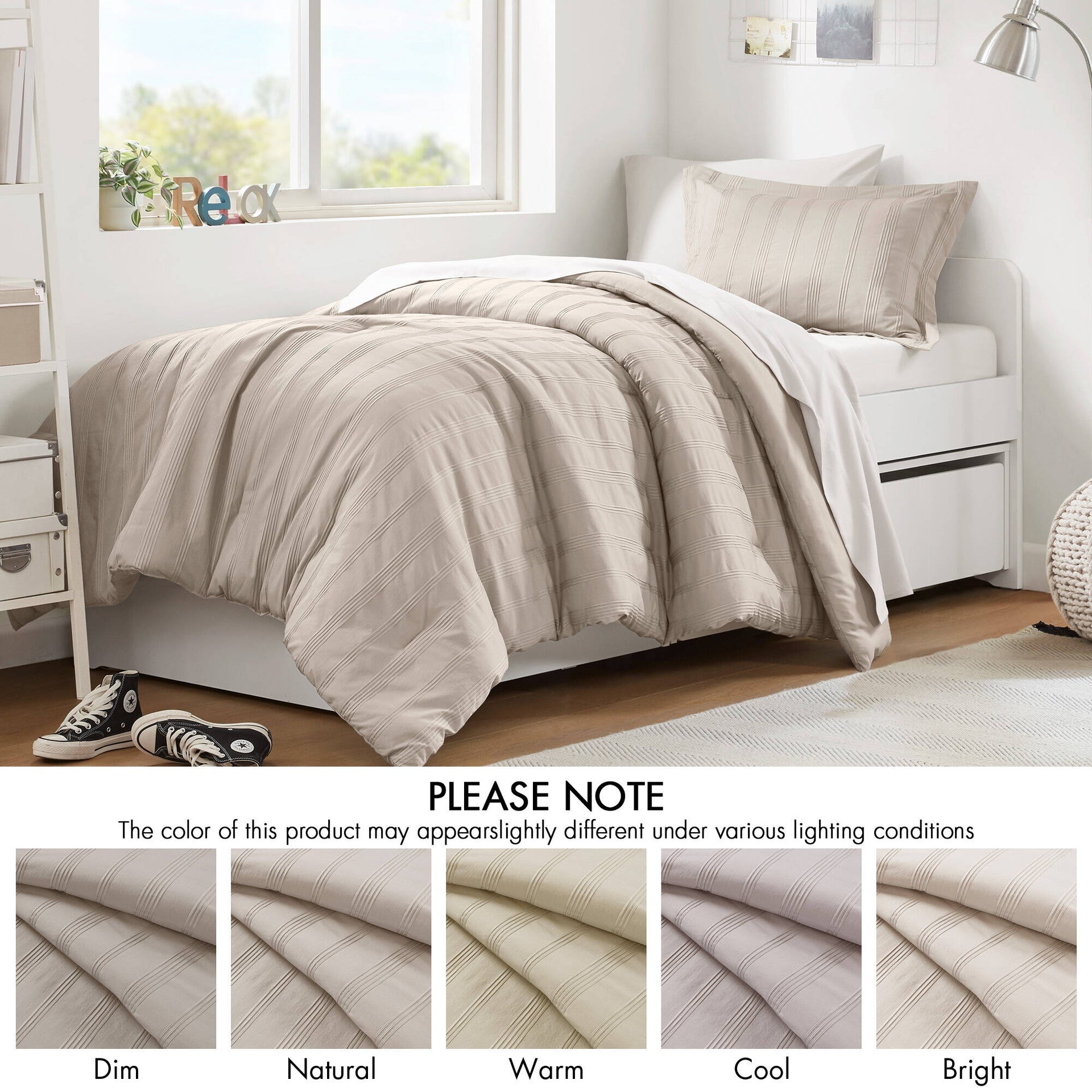 5-Piece Twin/Twin XL Woven Striped Comforter Set