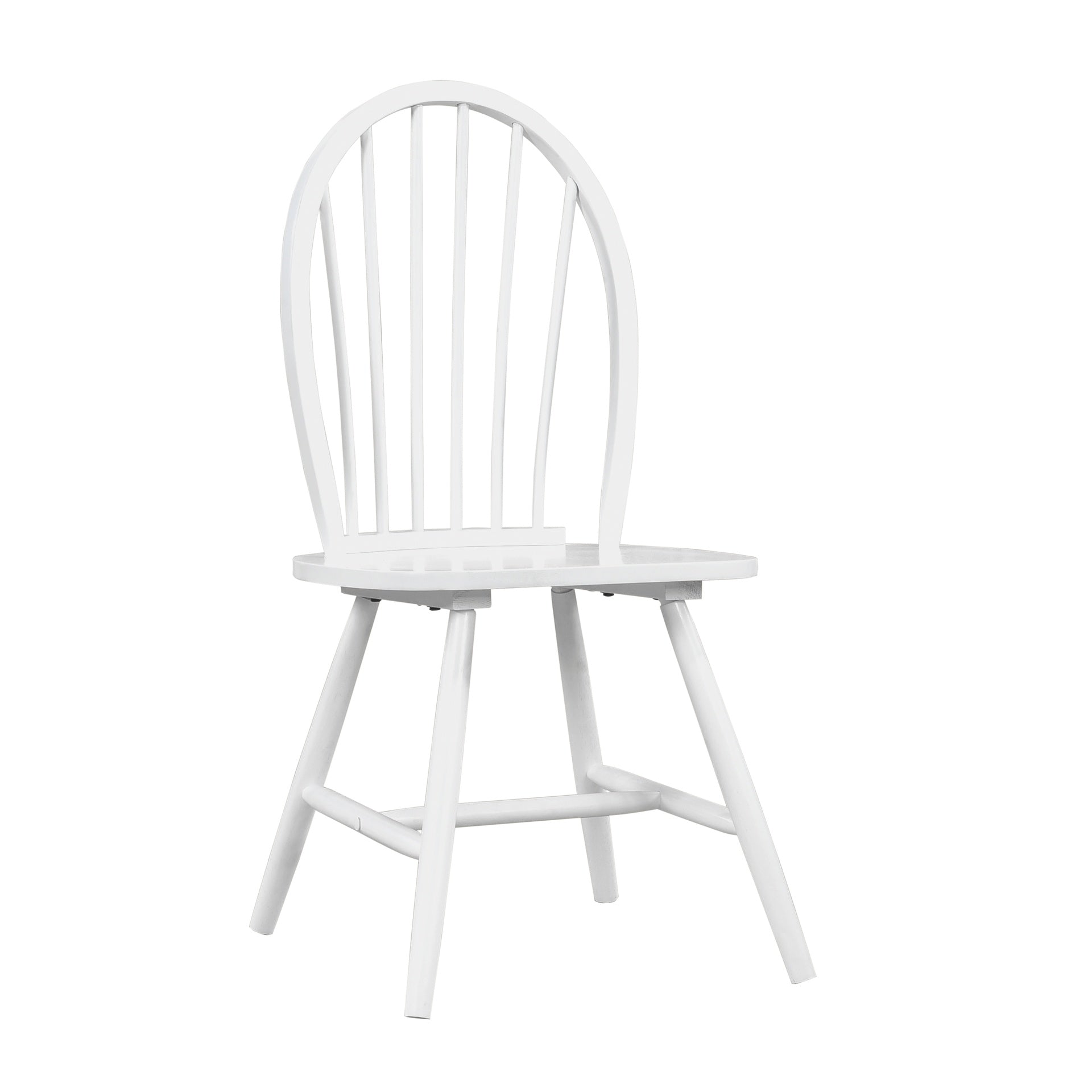 White Finish Side Chairs Set of 2, Farmhouse Style Wooden Furniture Casual Dining Kitchen Traditional Windsor Back Chair