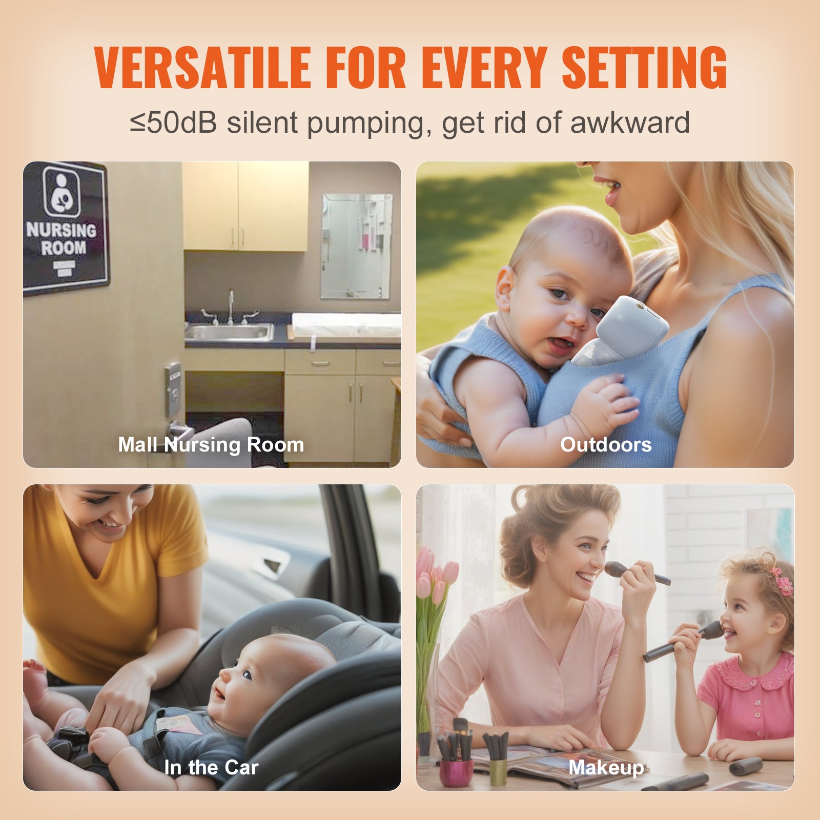 Breast Pump, Wearable Electric Breast Pumps Hands Free, 4 Mode & 12 Levels, 300mmHg Strong Suction, Ultra-Quiet Rechargeable Portable Breastfeeding Pump with LED Display, 24mm Insert/28mm Flange