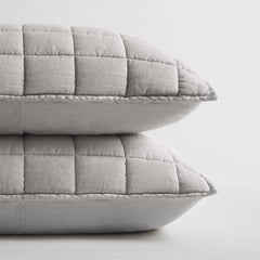 3-Piece King/Cal King Linen Garment Washed Quilt Set,Gray