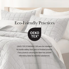 3-Piece King/Cal King Linen Garment Washed Quilt Set,Gray