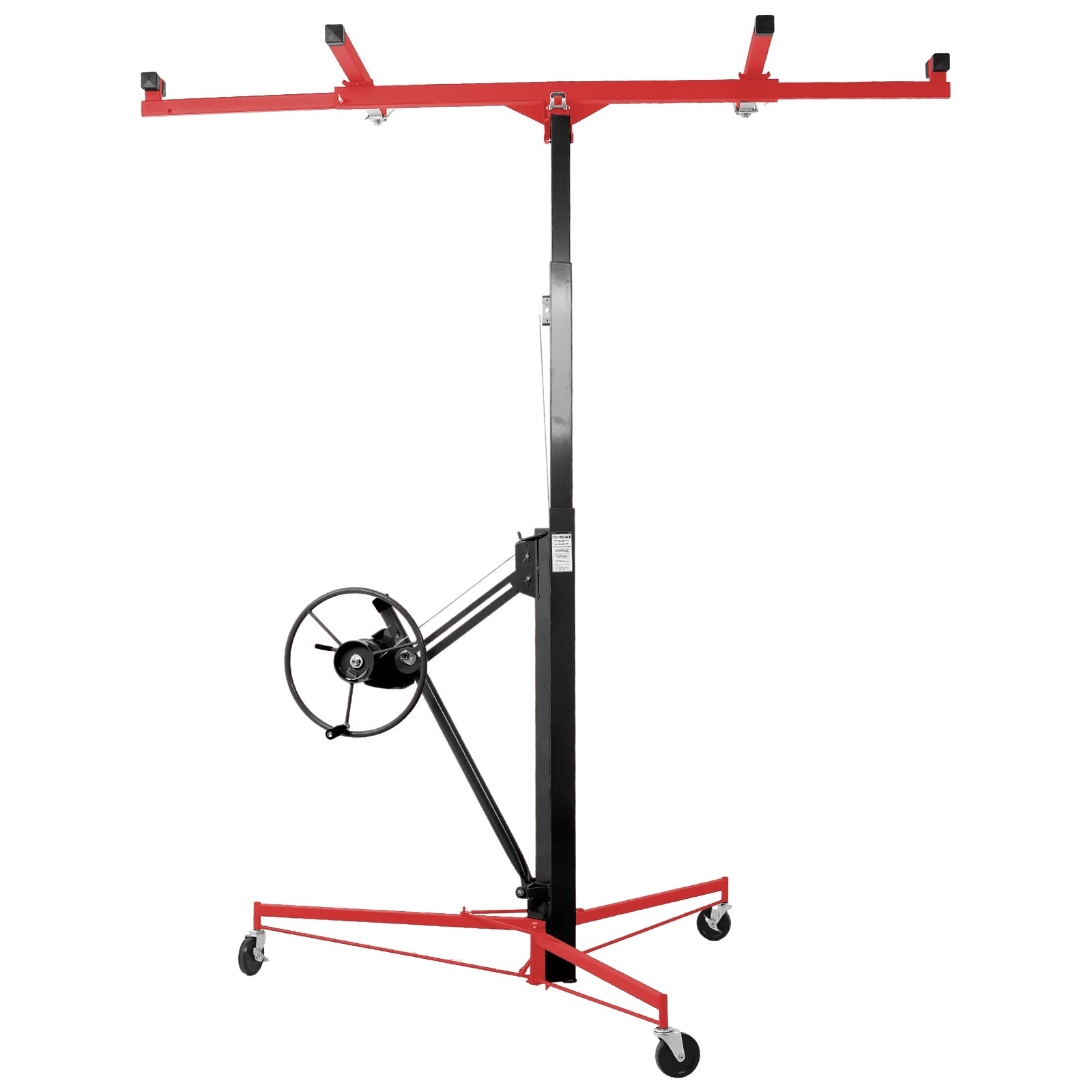 Drywall Lift Panel 11' Lift Drywall Panel Hoist Jack Lifter, RED+BLACK