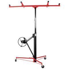 Drywall Lift Panel 11' Lift Drywall Panel Hoist Jack Lifter, RED+BLACK