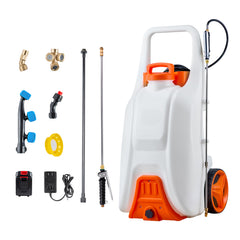 13.1Gal Battery Powered Sprayer with Cart Wheeled 0-80 PSI Electric Weed Sprayer