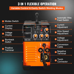 Mig Welder Welding Machine 270A MIG MMA Lift TIG 3 In 1 Welder Combo 110V/220V