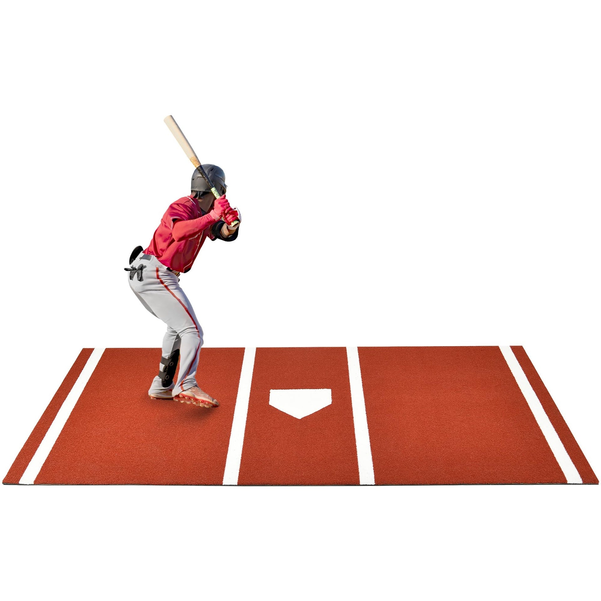 Premium Baseball Batting Mat: 10x3.8 ft Indoor/Outdoor Portable Baseball Softball Hitting Mat, Non-slip Rubber Bottom Batting Cage Mat with Home Plate for Batter, Pitcher and Catcher Training