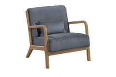 Dark Gray 1pc Accent Chair Eye-Catching Corduroy Upholstered Seat Cushion Modern Wooden Frame Living Room Furniture Chair