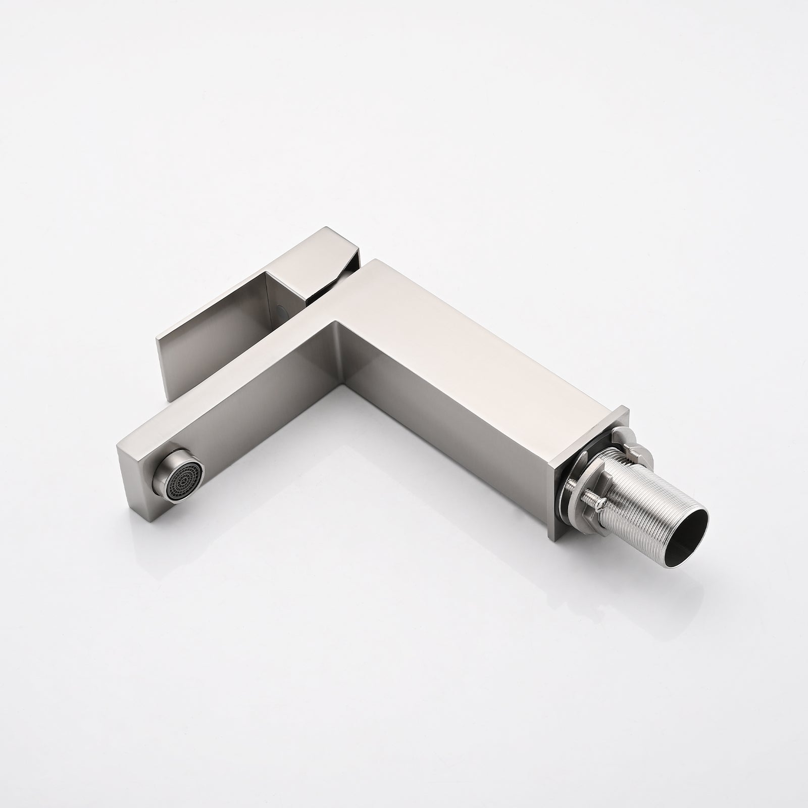 Bathroom Faucet Single Hole, Single Handle Stainless Steel Faucet for Bathroom Sink with Deckplate and Drain Assembly