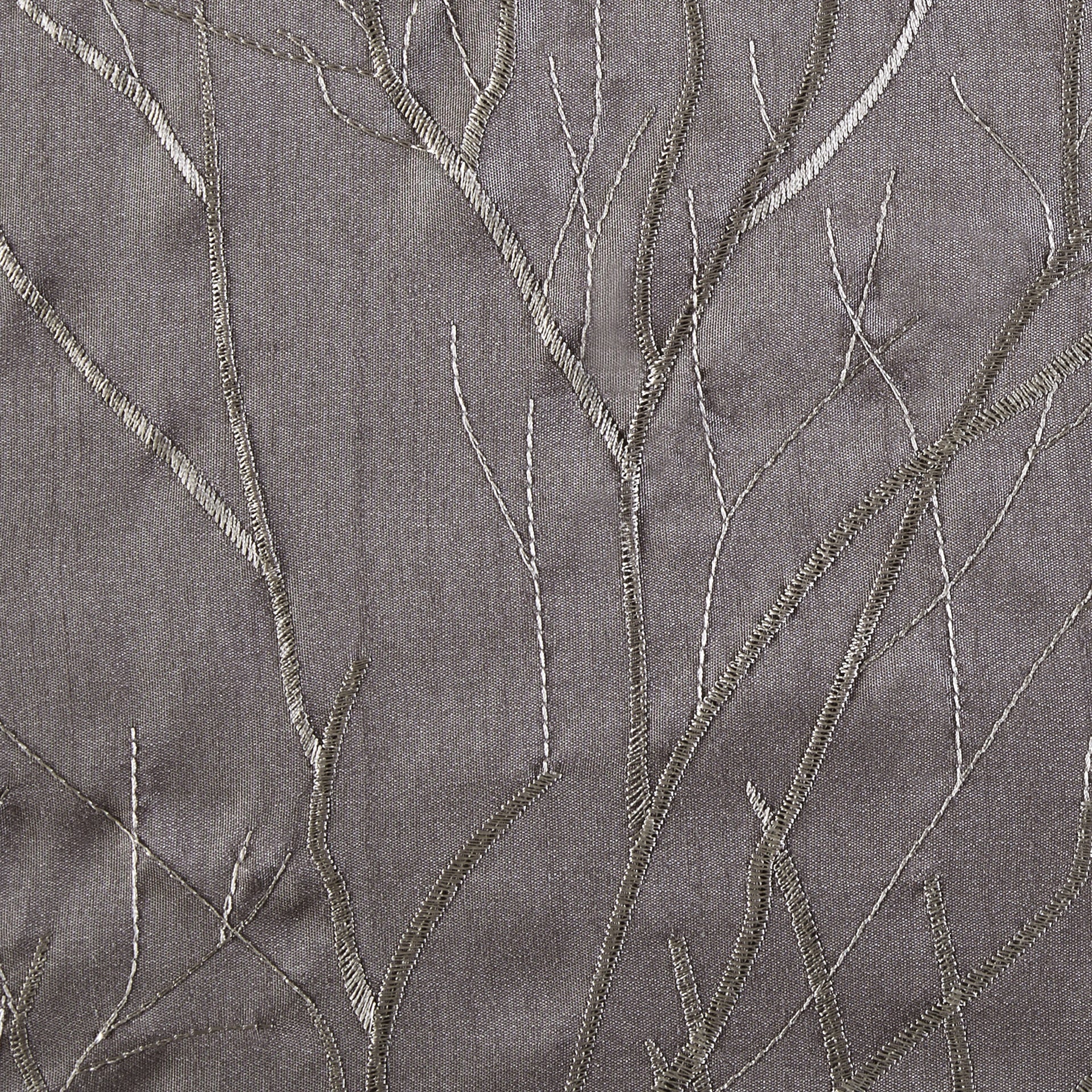 Faux Silk Embroidered Window Valance Grey 50x18"