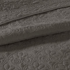 Reversible Bedspread Set Dark Grey King