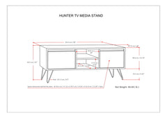 Hunter 60 inch Wide Solid Mango Wood TV Stand in Urban Brown For TVs up to 65 inches