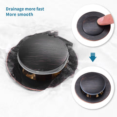 Pop-Up Drain Stainless Steel With Overflow Anti-Clogging for Vessel Sink Lavatory Vanity Sink Drain with Strainer Basket, Oil Rubbed Bronze