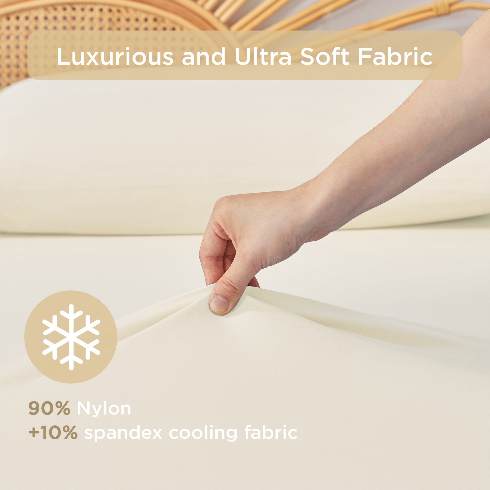 3-Piece King Cooling 3pc Sheet Set,Ivory