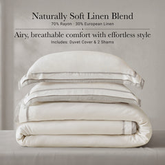3 Pieces King/Cal King Duvet Cover Set,White+Gray