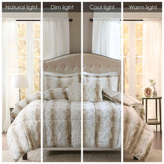 King 4PC Faux Fur Comforter Set