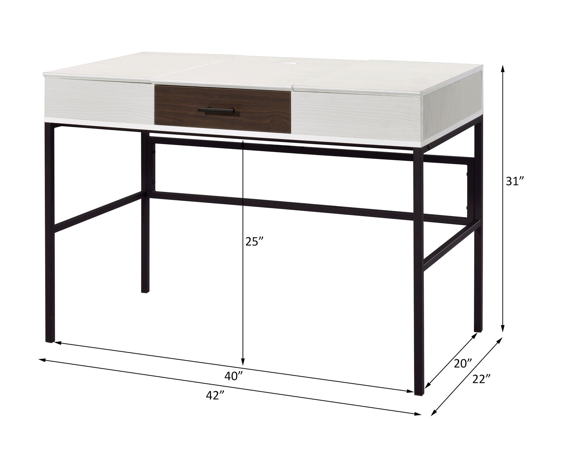 Verster Natural & Black Finish Writing Desk W/USB