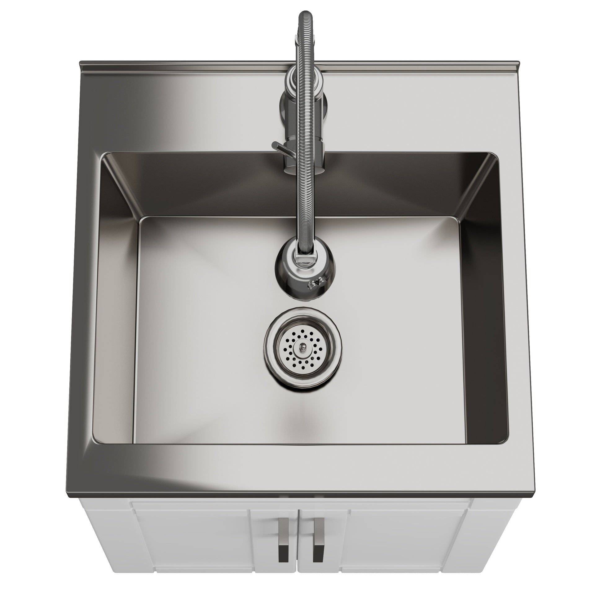 Hennessy - Deluxe 20" Laundry Cabinet with Faucet and Stainless Steel Sink - White