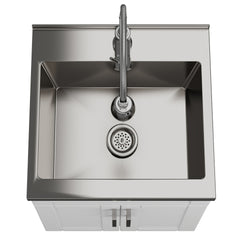 Hennessy - Deluxe 20" Laundry Cabinet with Faucet and Stainless Steel Sink - White