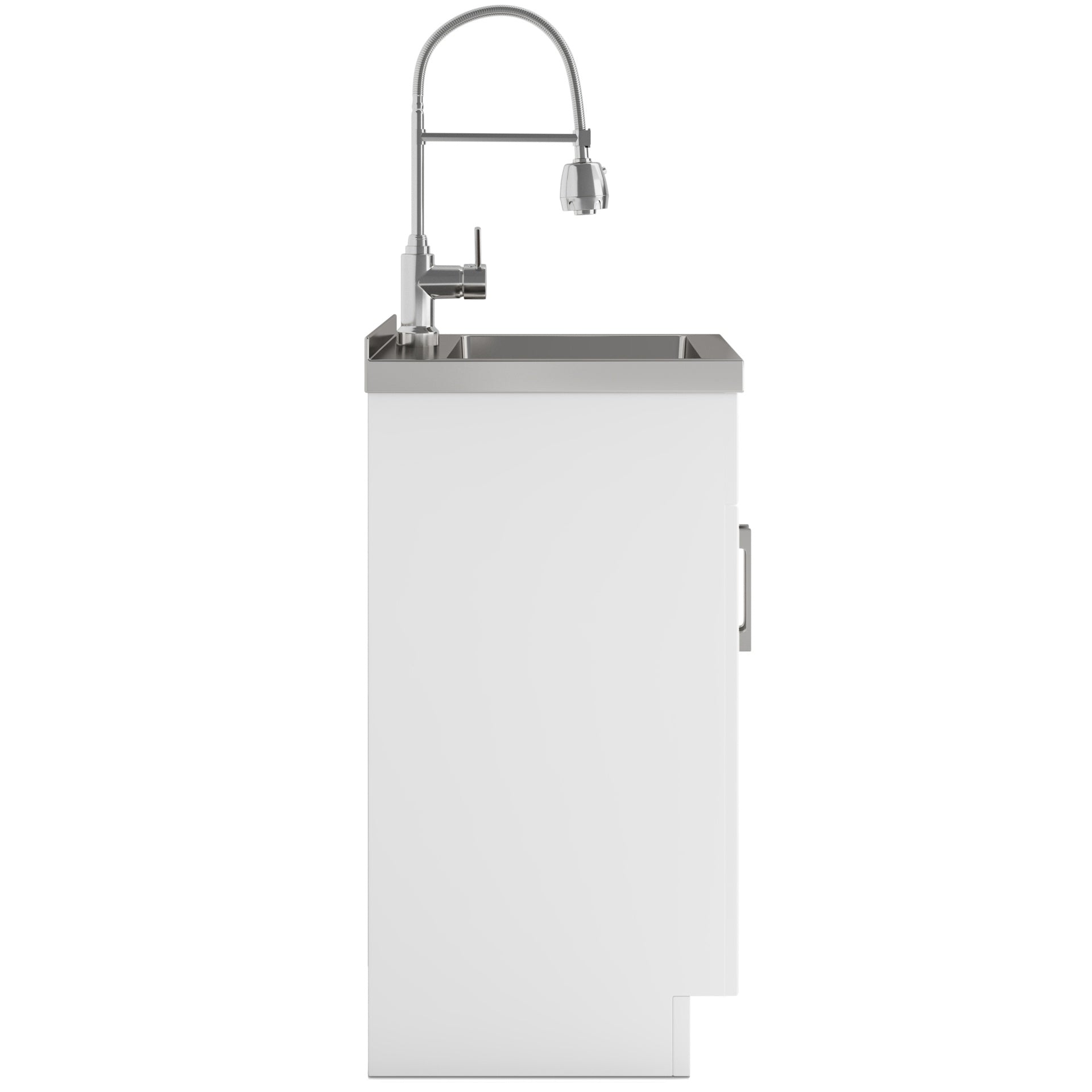 Hennessy - Deluxe 20" Laundry Cabinet with Faucet and Stainless Steel Sink - White