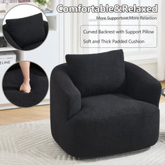 360° Swivel Round Upholstered Comfy Chair