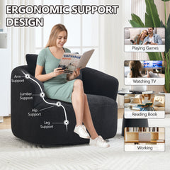 360° Swivel Round Upholstered Comfy Chair