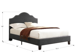 Gray Full Upholstered Bed