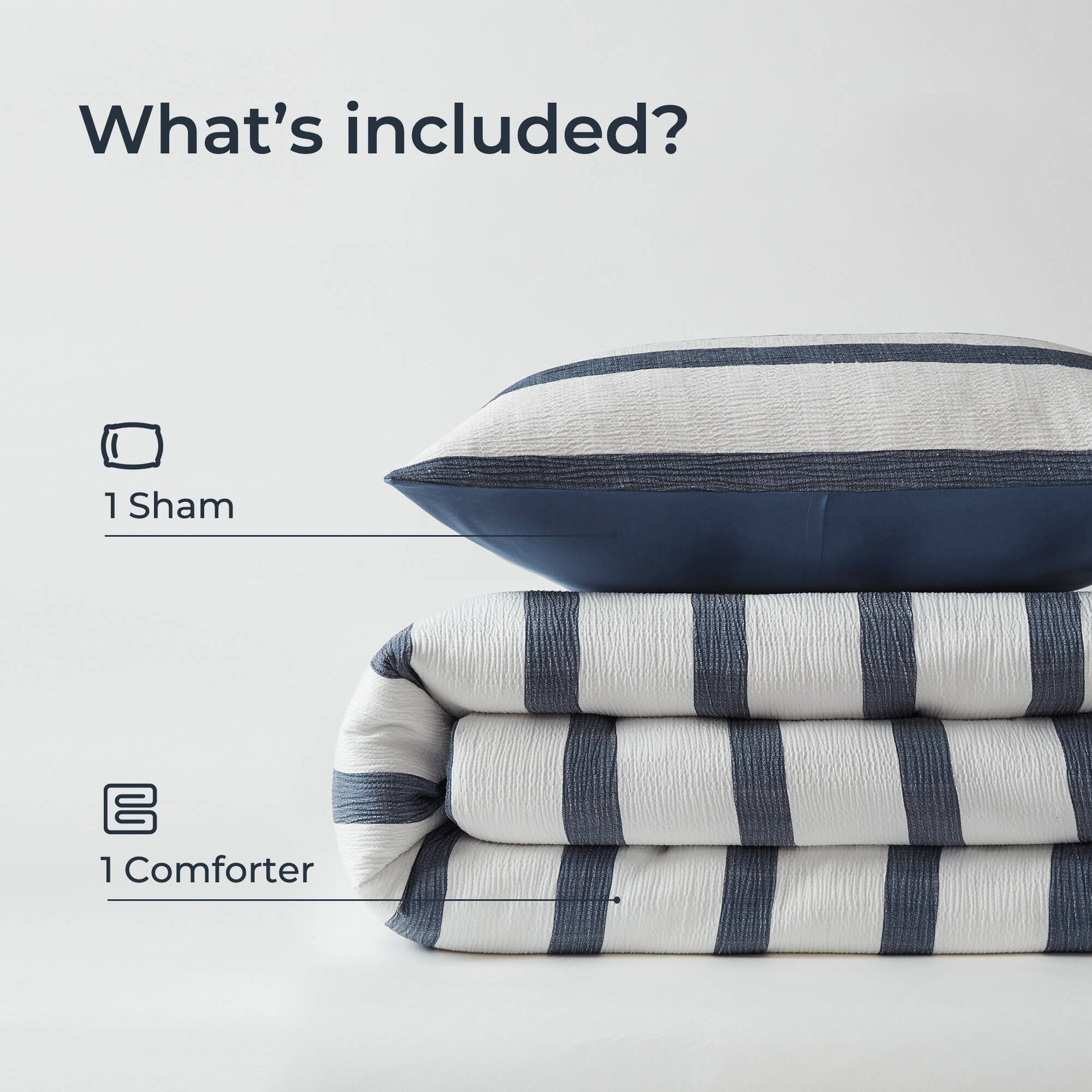 2-Piece Twin/Twin XL Yarn-dyed striped comforter