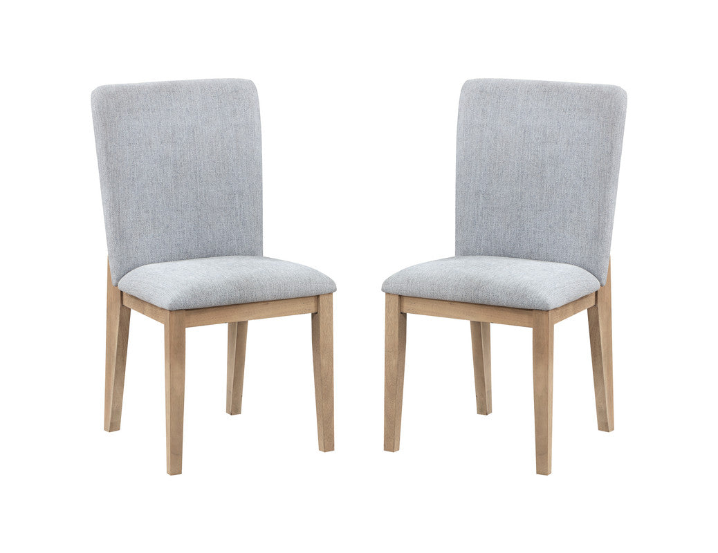 Cesare Set of 2 Gray Linen and Oak Finish 19"W Dining Chair