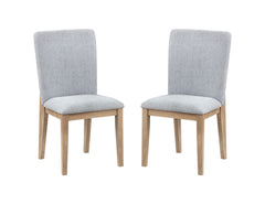 Cesare Set of 2 Gray Linen and Oak Finish 19"W Dining Chair
